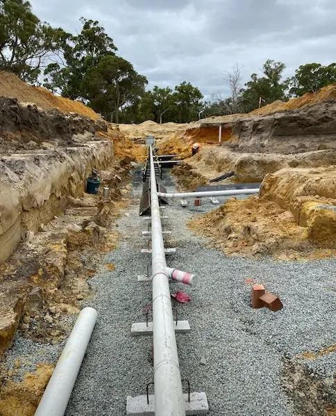 Completed pile and keel sewer main package in Perth