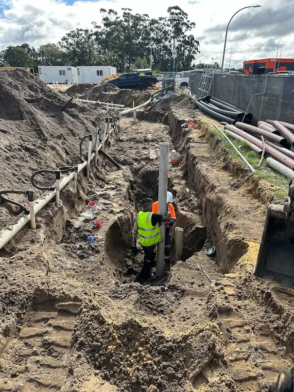 Sewer excavation under wet ground conditions in Dayton